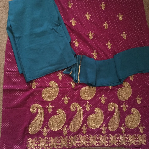 duniya Dresses Nwt 3 Piece Indian Pakistani Fabric Cloth Set Poshmark